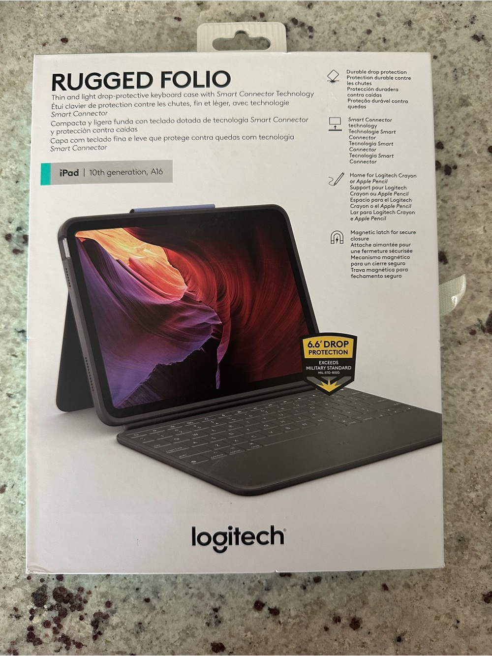Logitech Rugged Folio Keyboard Case for iPad (10th Gen) - Picture 1 of 4